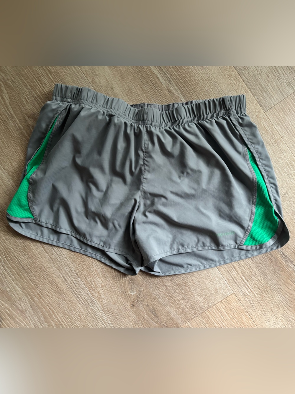 Patagonia Gray women’s Shorts with Green Accents
